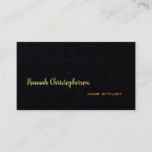 Handgeschreven Script Hair Stylist Modern Black Pl Visitekaartje (Voorkant)