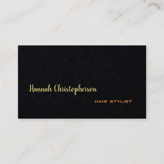 Handgeschreven Script Hair Stylist Modern Black Pl Visitekaartje (Voorkant)