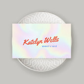 Handgeschreven script handgeschreven holographic visitekaartje