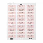 Handgeschreven Script Hart Modern Roze Blozen Etiket (Full Sheet)