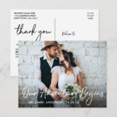 Handgeschreven Script Huwelijk Ons Avontuur Dank J Briefkaart (Voorkant / Achterkant)