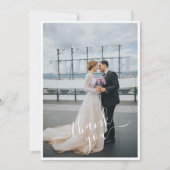 Handgeschreven script Je 2-fotohuwelijk toevoegen Bedankkaart (Voorkant)