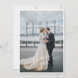 Handgeschreven script Je 2-fotohuwelijk toevoegen Bedankkaart