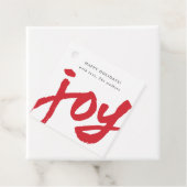 Handgeschreven Script Joy Red Kerstvakantie Cadeau Bedankjes Labels (In situ)