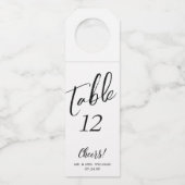 Handgeschreven script juicht tabelnummer flesje La Flessenhanger (Achterkant)