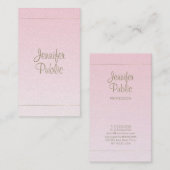 Handgeschreven script kalligrafie Roze Gold Luxe Visitekaartje (Voorkant / Achterkant)