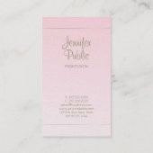 Handgeschreven script kalligrafie Roze Gold Luxe Visitekaartje (Achterkant)
