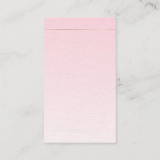 Handgeschreven script kalligrafie Roze Gold Luxe Visitekaartje (Achterkant)