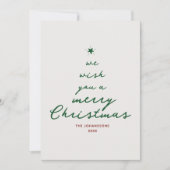 Handgeschreven script kerstboom moderne foto feestdagenkaart (Voorkant)