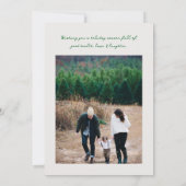 Handgeschreven script kerstboom moderne foto feestdagenkaart (Achterkant)