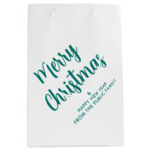 Handgeschreven Script Kerstmis Sjabloon Trendy Medium Cadeauzakje (Voorkant)