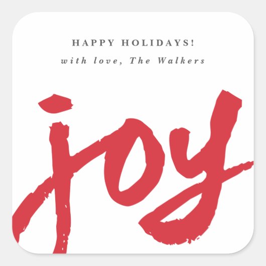 Handgeschreven Script Kerstvakantie Kerstcadeau Vierkante Sticker (Voorkant)