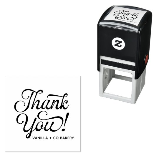 Handgeschreven script klant bedankt  zelfinktende stempel (In situ)