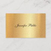 Handgeschreven script legant Calligraphy Faux Gold Visitekaartje (Voorkant)