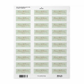 Handgeschreven script licht saliegroen retouradres etiket (Full Sheet)