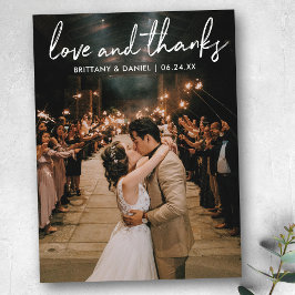 Handgeschreven Script Liefde Dank Huwelijk Briefkaart