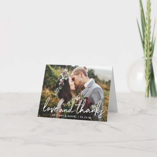 Handgeschreven script liefde en Bedankt bruiloft n (Voorkant)