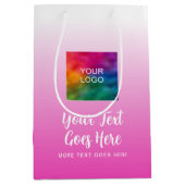 Handgeschreven Script Logo Hier Roze Aangepaste Sj Medium Cadeauzakje (Voorkant)