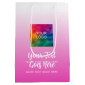 Handgeschreven Script Logo Hier Roze Aangepaste Sj Medium Cadeauzakje (Achterkant)