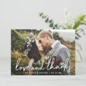 Handgeschreven Script Love and Bedankt Wedding (Staand voorkant)