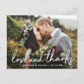 Handgeschreven Script Love and Bedankt Wedding Briefkaart (Voorkant)
