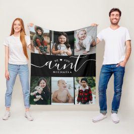 Handgeschreven Script Love You Tunt (Name) 6-Photo Fleece Deken