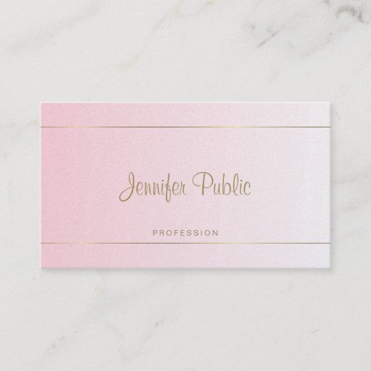 Handgeschreven Script Luxe Glamour Kalligrafie Visitekaartje (Voorkant)