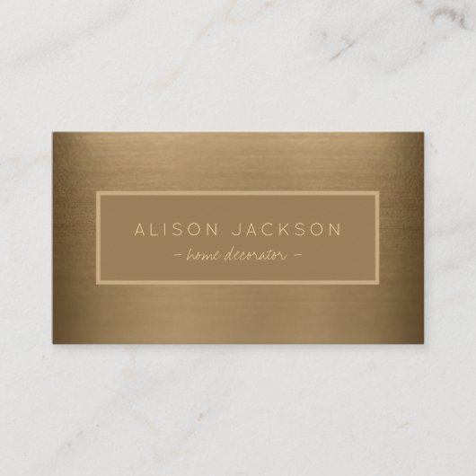 Handgeschreven Script Luxe Metallic Home Decorator Visitekaartje (Voorkant)