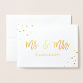 handgeschreven script | Meneer en mevrouw met trou Folie Kaarten (Voorkant met envelop)