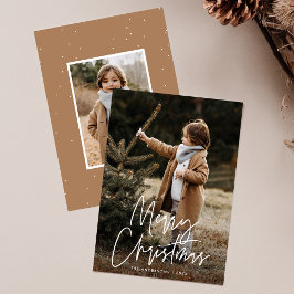 Handgeschreven script Merry 2 Photo Feestdagenkaart