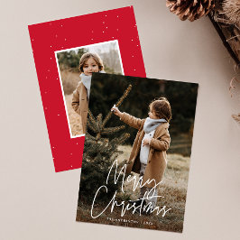 Handgeschreven script Merry 2 Photo Feestdagenkaart