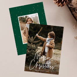Handgeschreven script Merry 2 Photo Feestdagenkaart