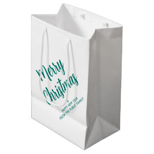 Handgeschreven Script Merry Christmas Sjabloon Tre Medium Cadeauzakje