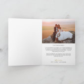 Handgeschreven script met hartfoto's bruiloft bedankkaart (Binnen)