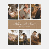 Handgeschreven Script met Namen 6-Foto Fleece Deken (Voorkant)