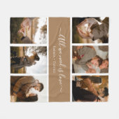 Handgeschreven Script met Namen 6-Foto Fleece Deken (Voorkant (Horizontaal))