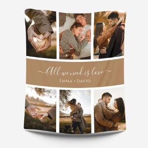 Handgeschreven Script met Namen 6-Foto Fleece Deken