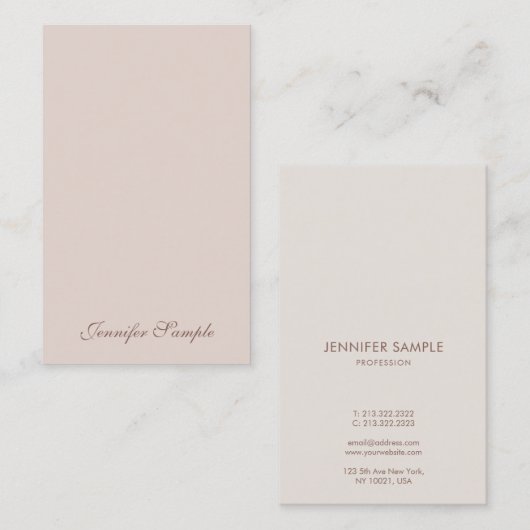 Handgeschreven Script Minimalist Duidelijk Modern Visitekaartje (Voorkant / Achterkant)