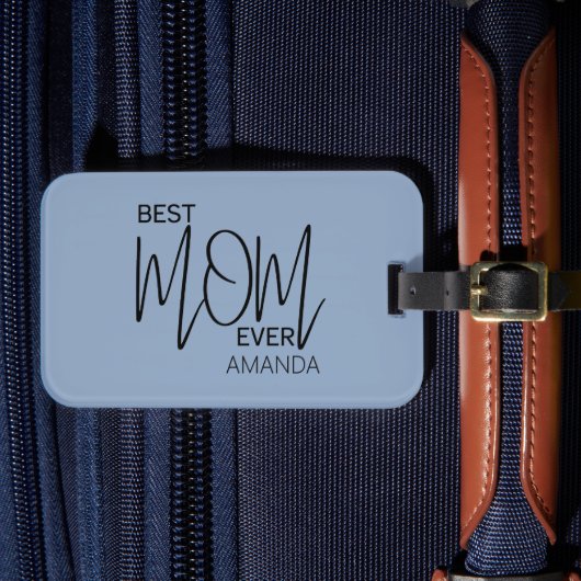 Handgeschreven script minimalistisch beste moeder bagagelabel (Voorkant Insitu 4)