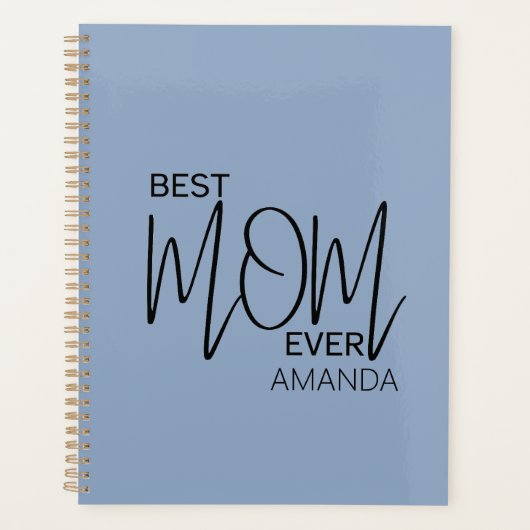 Handgeschreven script minimalistisch beste moeder  planner (Voorkant)