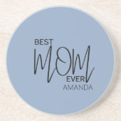 Handgeschreven script minimalistisch beste moeder zandsteen onderzetter (Voorkant)