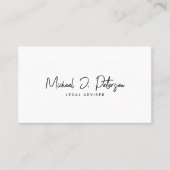 Handgeschreven script minimalistisch elegant profe visitekaartje (Voorkant)