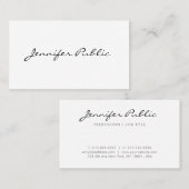 Handgeschreven Script Modern Elegant Minimal Sjabl Visitekaartje (Voorkant / Achterkant)