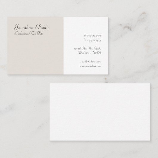 Handgeschreven script Modern Elegant Minimalist Visitekaartje (Voorkant / Achterkant)