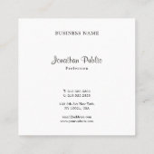 Handgeschreven script modern elegant zwart-wit vierkante visitekaartje (Achterkant)