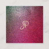 Handgeschreven Script Modern Elite Glitter Sjabloo Vierkante Visitekaartje (Voorkant)