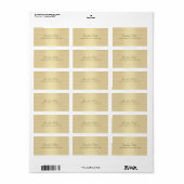 Handgeschreven script Modern legant Faux Gold Tren Etiket (Full Sheet)