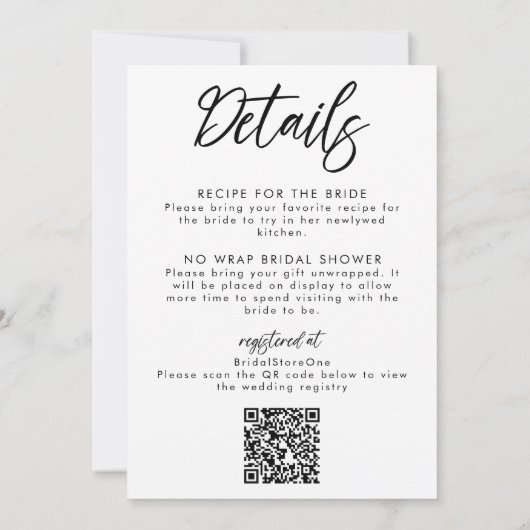 Handgeschreven script Modern minimalistisch Vrijge Kaart (Achterkant)