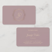 Handgeschreven Script Modern Monogram Sjabloon Visitekaartje (Voorkant / Achterkant)