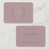 Handgeschreven Script Modern Monogram Sjabloon Visitekaartje (Voorkant / Achterkant)